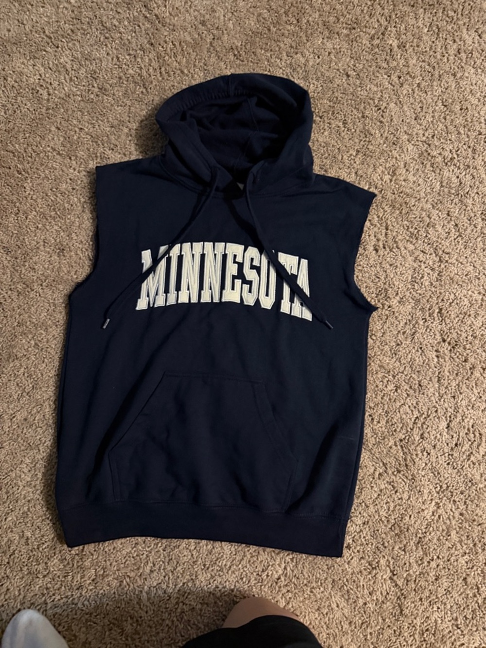 Minnesota Navy Sleeveless Hoodie